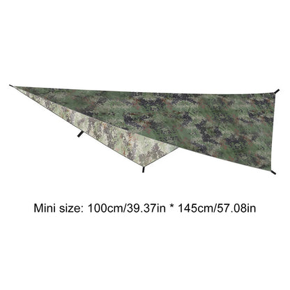 Portable Camouflage Awning Shade 210T Polyester Yarn Camping Tarp Waterproof Foldable Ultra-light Picnic Backpacking Equipment