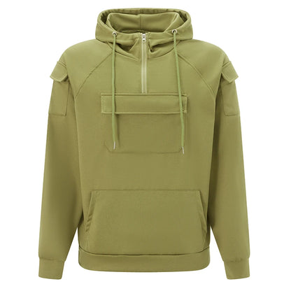 Men s Pullover Hoodie Casual Long Sleeve Sweatshirt with Pockets for Fall Streetwear Style and Comfort