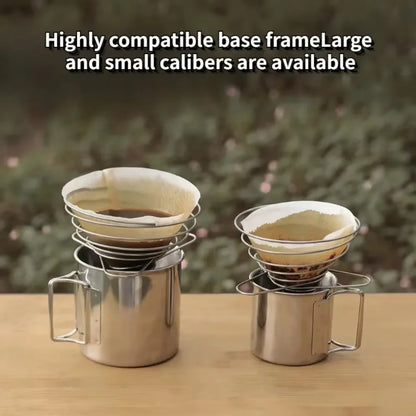 Foldable Coffee Filter Reusable Stainless Steel Camping Coffee Cup Filter Paper Dripper Barista Tools Brewing Funnel Filter Cup