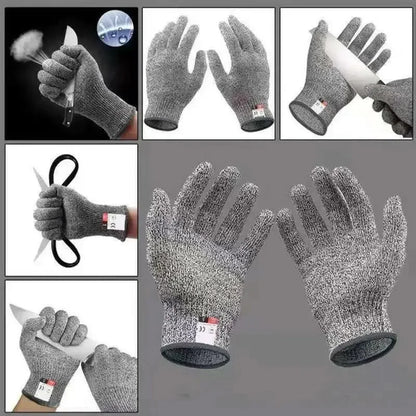 Level 5 HPPE Anti-Cut Knitted Gloves for Kitchen Gardening - Wear-Resistant Anti-Thorn Cutting Gloves for Glass & Building