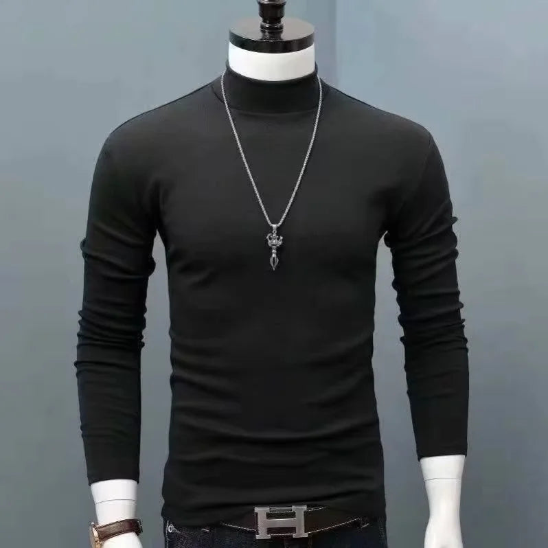 new Quick Drying High Collar Men's Blouses for Cool Stylish Shirts and Blouses Comfortable and Warm T-Shirts for Fall and Winter