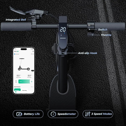 Electric Scooter Foldable E-Scooter 500W 20mph 8.5 Inch Anti-Slip Tire 20 Miles Long Range Dual Suspension for Adults Commuting