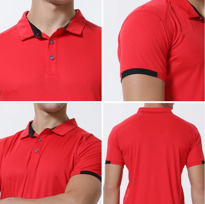 Quick-drying Short-sleeved POLO Shirt For Outdoor Sports and Fitness Breathable and Cool Mesh Lapel Top
