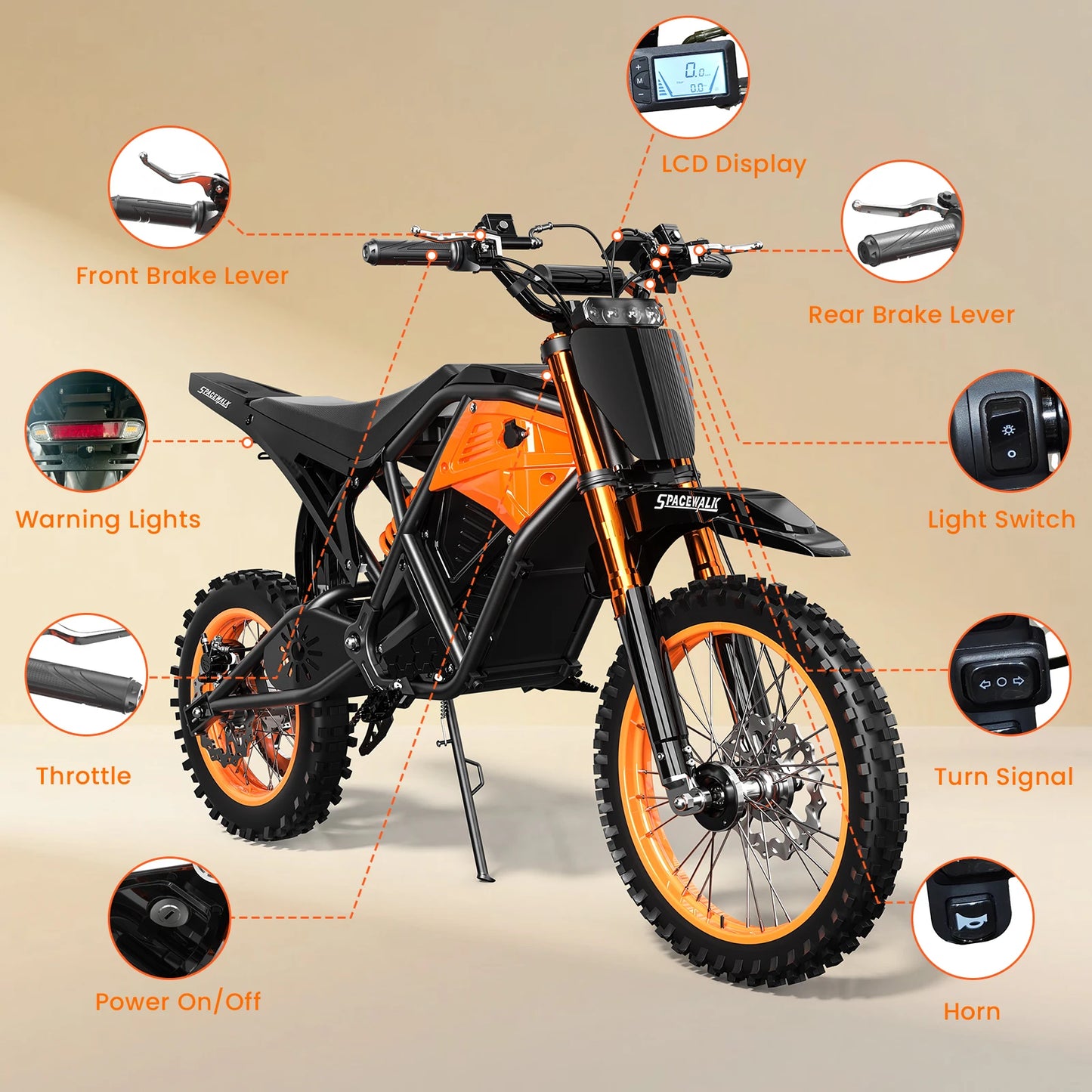 14"/12" Fat Tire Electric Dirt Bike 48V Mountain