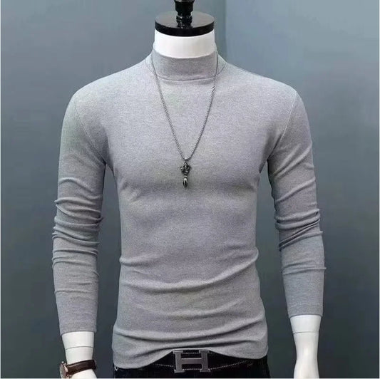 new Quick Drying High Collar Men's Blouses for Cool Stylish Shirts and Blouses Comfortable and Warm T-Shirts for Fall and Winter