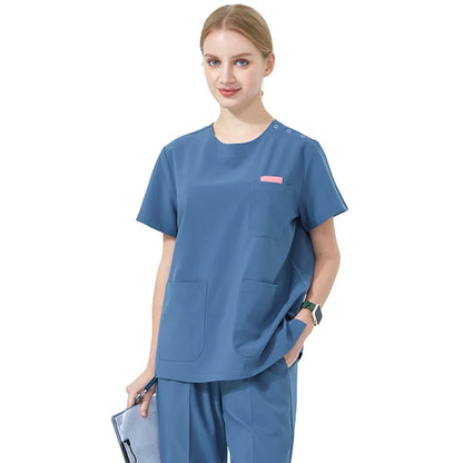 Quick-Dry Hospital Working Clothes Breathable Doctor Nurse Uniforms Women's Orthopaedic Surgeon Stretch Medical Scrub Set S02