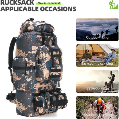 Military-Style 100L Hiking Backpack with Molle System for Camping and Day Adventures