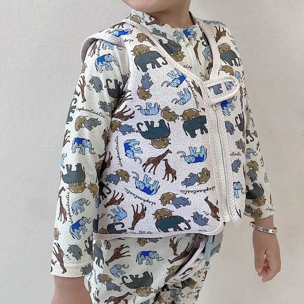 Not Falling Off Child Buoyancy Vest Anti Rollover Stable Baby Swimming Jackets Adjustable Cartoon Inflation-Free Swimming Vest