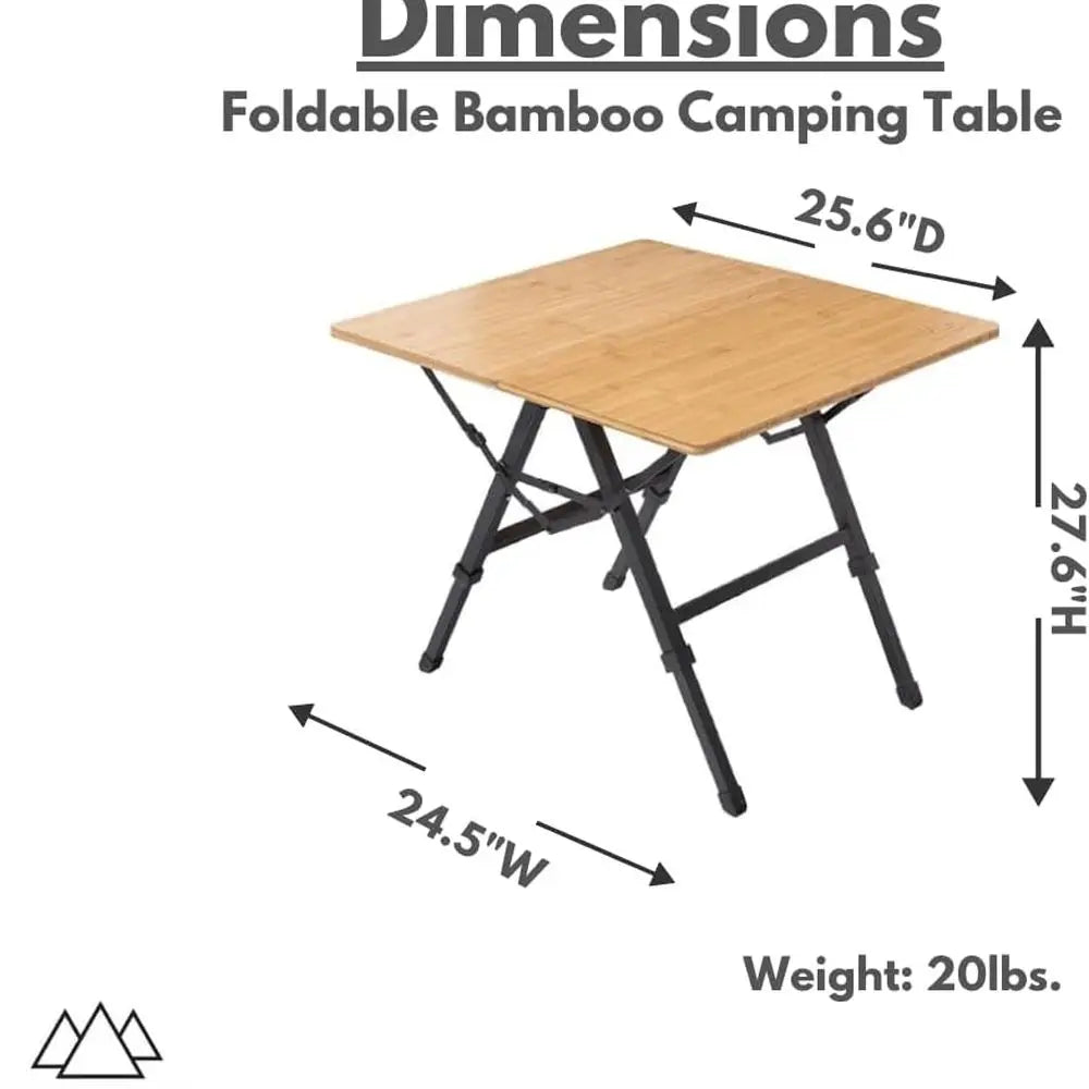 Foldable Bamboo Patio Table for Indoor/Outdoor Use (Made by Caddis Sports)