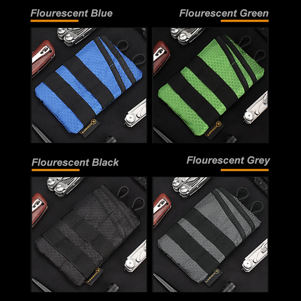 Foldable Small Tool Storage EDC Pouch Lightweight Wear Resistant Organizer for Camping Hiking Sports Portable Credit Card Wallet