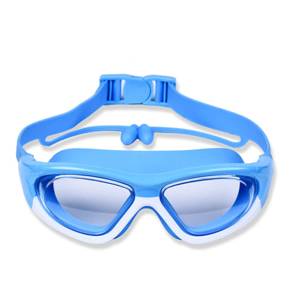 High-Definition Children's Swimming Goggles for Boys and Girls, Anti-Fog Swimming Goggles, Large-Frame Goggles, Comfortable Silicone