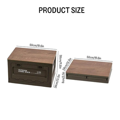 Outdoor Storage Box Camping Folding Box Camping Organizer Car Trunk Wooden Lid Industrial Air Storage Box