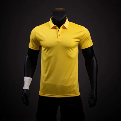 Classical Quick Drying Training Polo Shirt Gym Sports Exercise Shirts Unisex Short Sleeve Lapel Tee Shirts Sportswear Summer