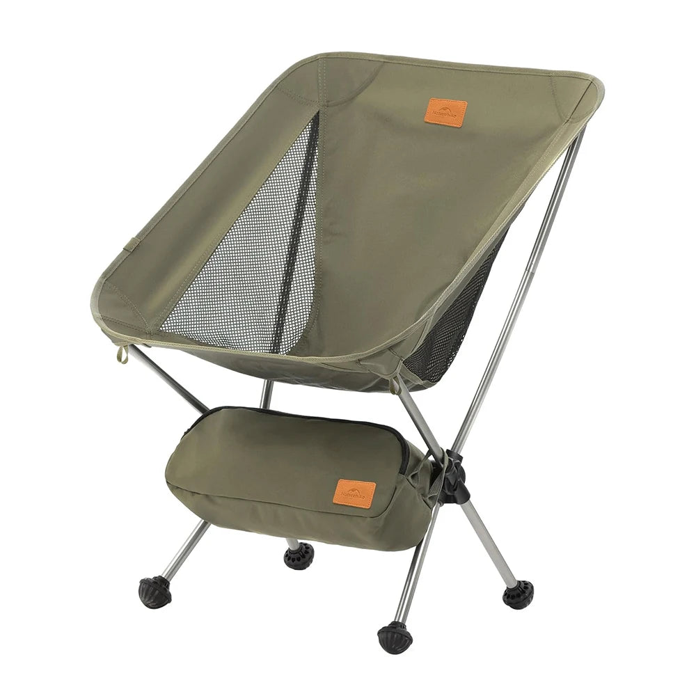 Naturehike YL08 Ultralight Camping Chair Portable Folding Travel Hiking Backpacking Chair Capacity 120kg with Anti-Sinking Feet