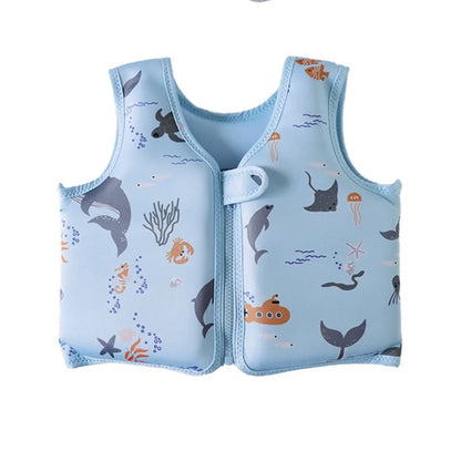 Not Falling Off Child Buoyancy Vest Anti Rollover Stable Baby Swimming Jackets Adjustable Cartoon Inflation-Free Swimming Vest