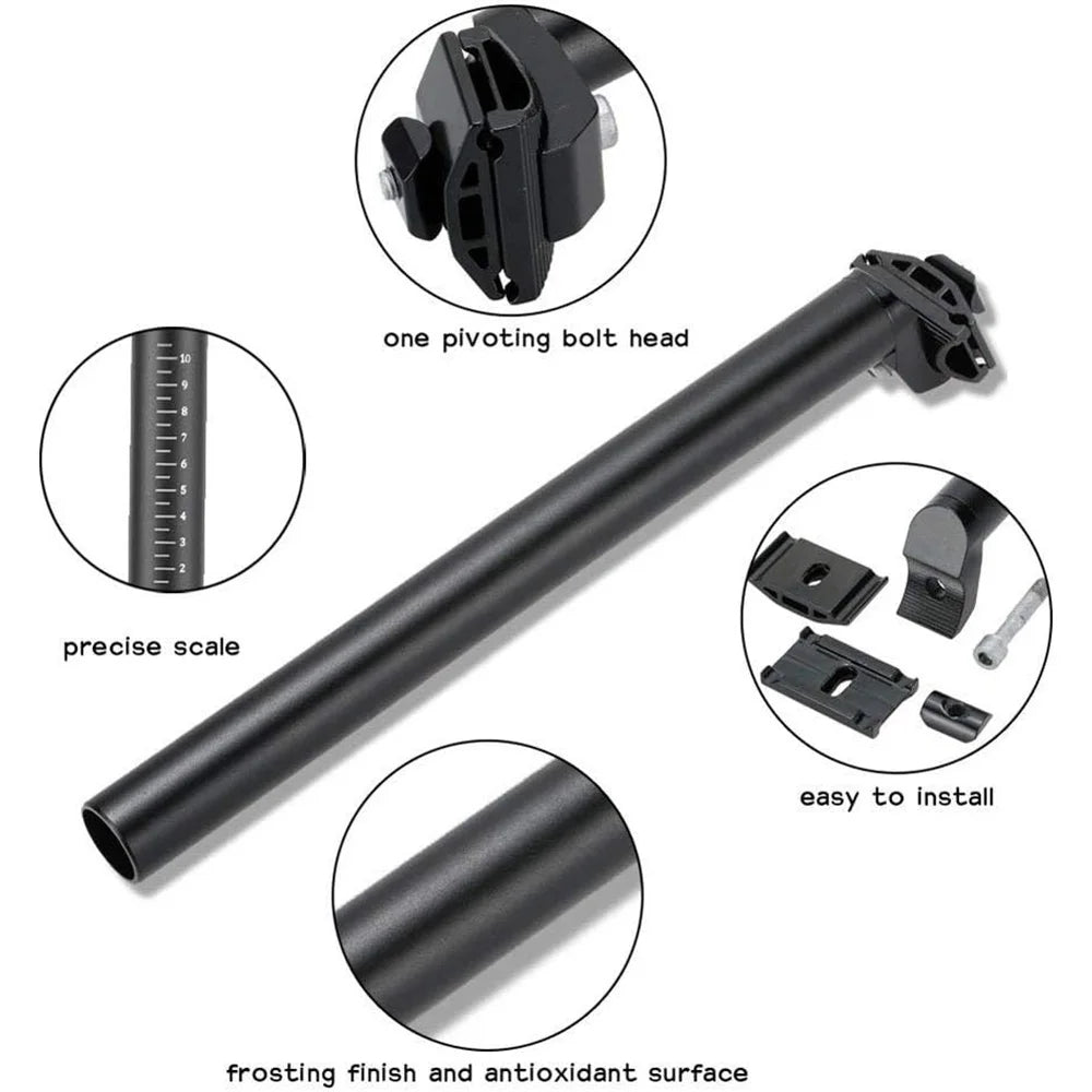 300mm Bike Seat Post 25.4/27.2/28.6/30.4/30.8/31.6mm Aluminum Alloy SeatPost Suitable for Bicycle Mountain Bike Road Bike MTB
