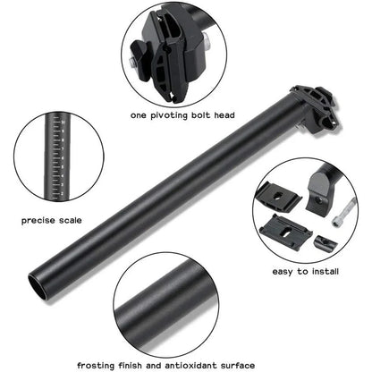 300mm Bike Seat Post 25.4/27.2/28.6/30.4/30.8/31.6mm Aluminum Alloy SeatPost Suitable for Bicycle Mountain Bike Road Bike MTB