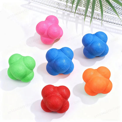 2/4Pcs Reaction Bounce Balls Hexagon Reaction Ball for Baseball Handball Tennis Training Red Green Blue Reflex Balls Sports Fitn