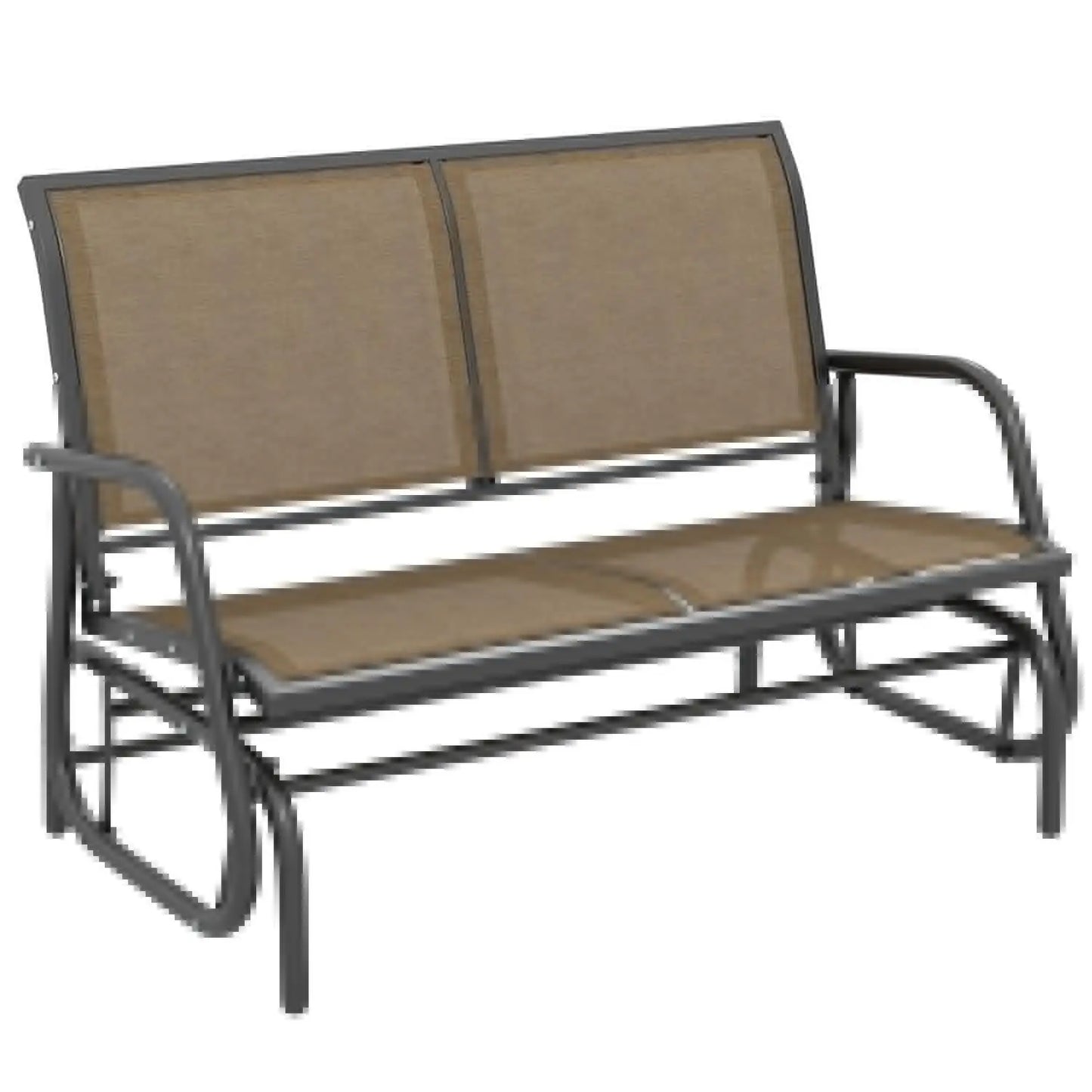 2-Person Outdoor Glider Bench, Patio Double Swing Rocking Chair Loveseat w/Powder Coated Steel Frame for Backyard, Customized