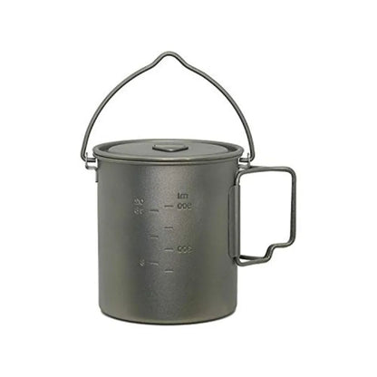 Titanium 750ml Pot with Bail Handle and Tight Lid 4.7 oz with Lid and Mesh Bag Lightweight Outdoor Cooking Gear for Hiking and