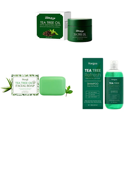 Organic Natural Tea Tree Body Kit - Soothe Irritated Skin, Balance Moisture, Refreshing Daily Care for Full-Body Comfort