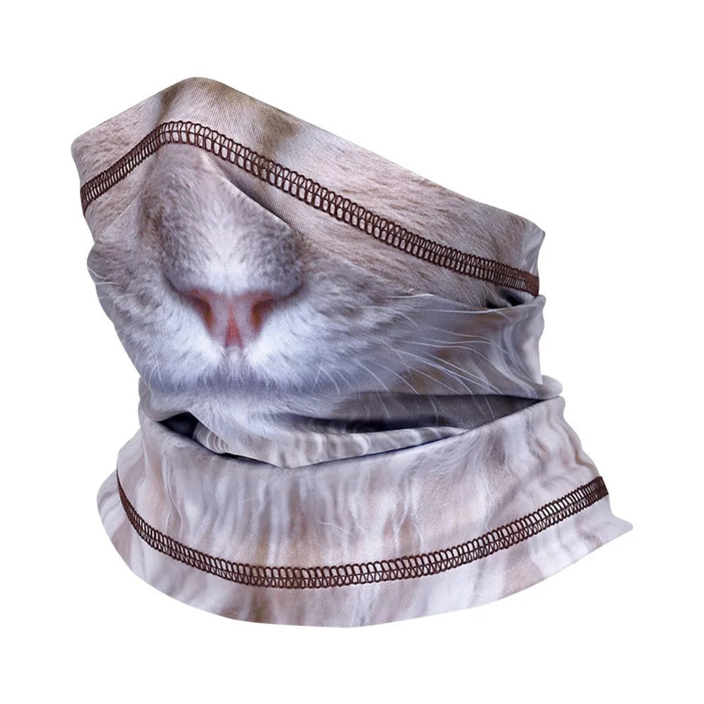 3D Animal Neck Gaiter UV Protection Half Face Mask for Skiing Cycling Motorcycling Scarf Sunscreen Bandana for Men Women