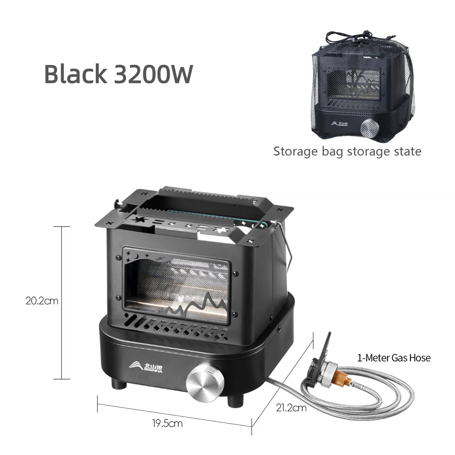 BISINNA Outdoor Heating Stove Portable Lightweight Retro Gas Stove Multi-functional Camping Heater for Hiking Picnic Fishing