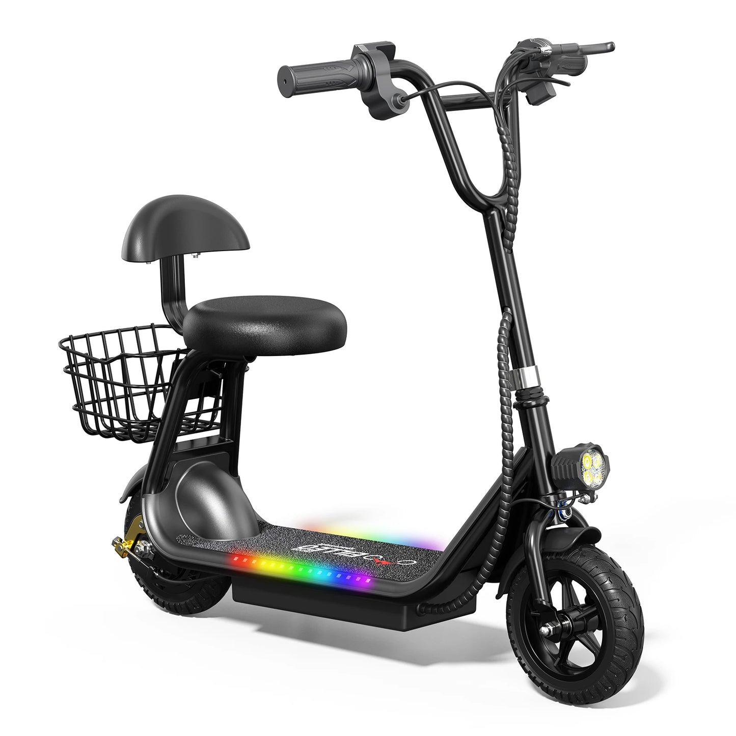 Spacewalk 36V Kids Electric Scooter with Seat,250W Peak Motor,6.2 Miles 11MPH,Foldable Electric Scooter for Kids with 8" Tires