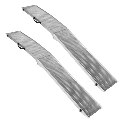 2Pcs 85inch Aluminum Folding Loading Ramps with Handle ATV Loading Ramps for Motorcycles Lawn Mowers UTVs and More
