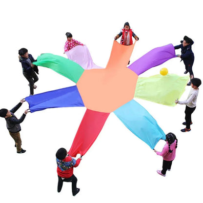 Childrens Rainbow Parachute Cooperative Play and Outdoor Playground Activities Team Building Games For Adults Kids Teens