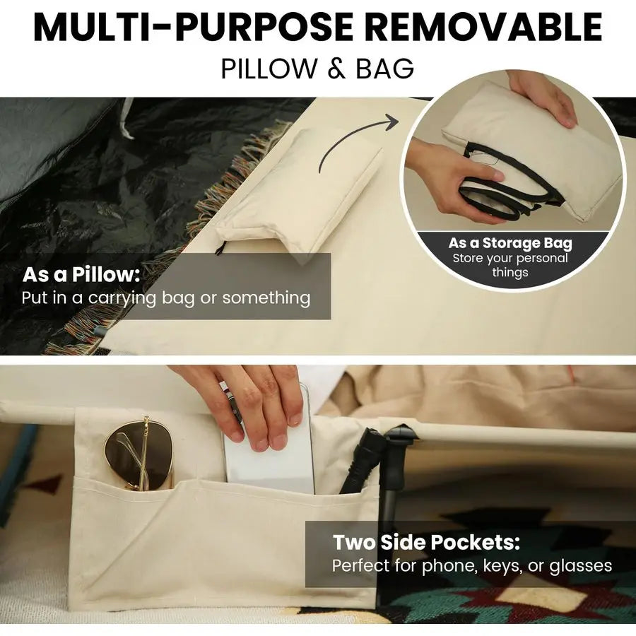 Ultralight Folding Camping Cot, Extra Long Backpacking Camping Cots for Adults Portable Cot Bed for Hiking Travel Home Mountaine