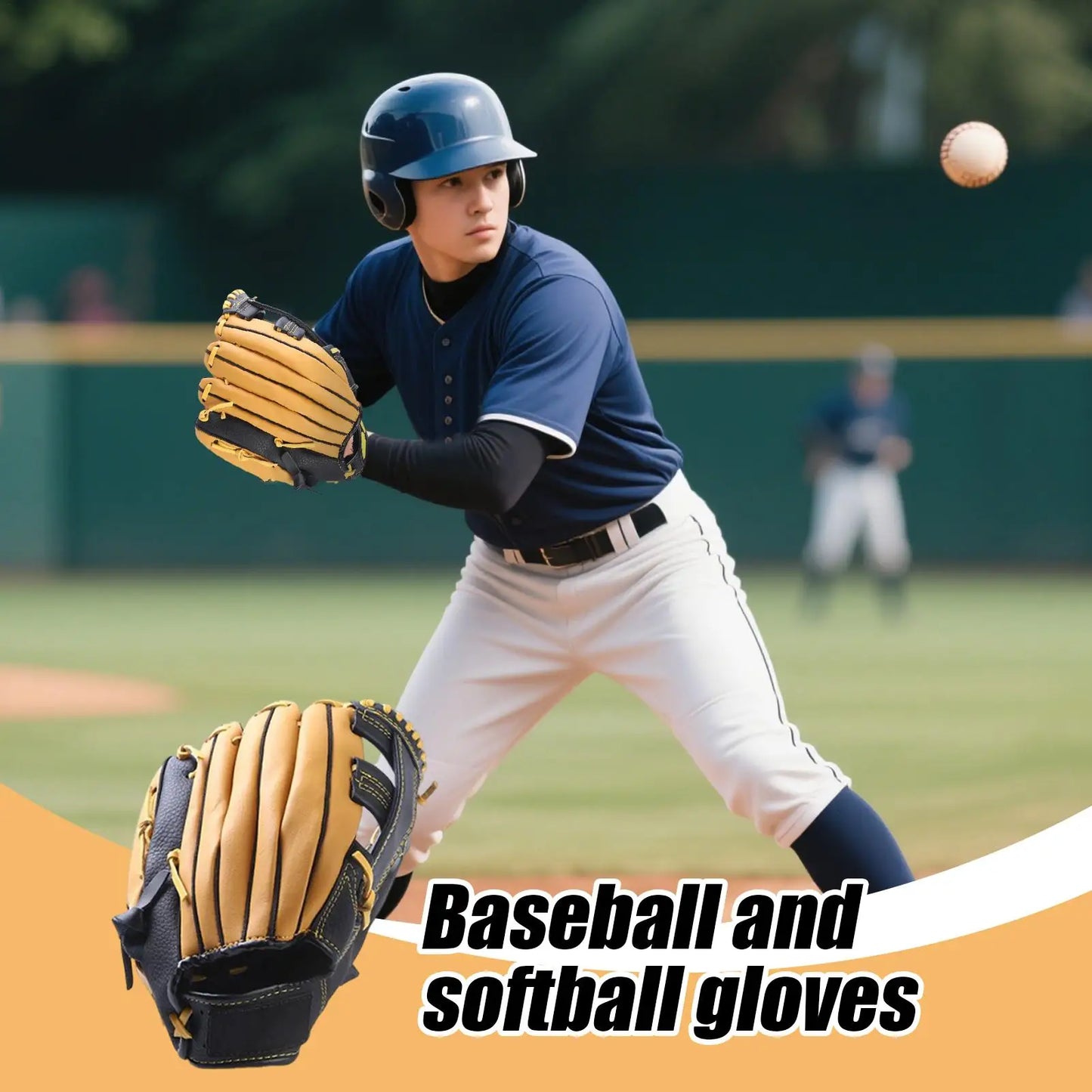 Baseball Glove Soft Training Mitt Leather Softball Glove for Youth Adults Practice Outfield