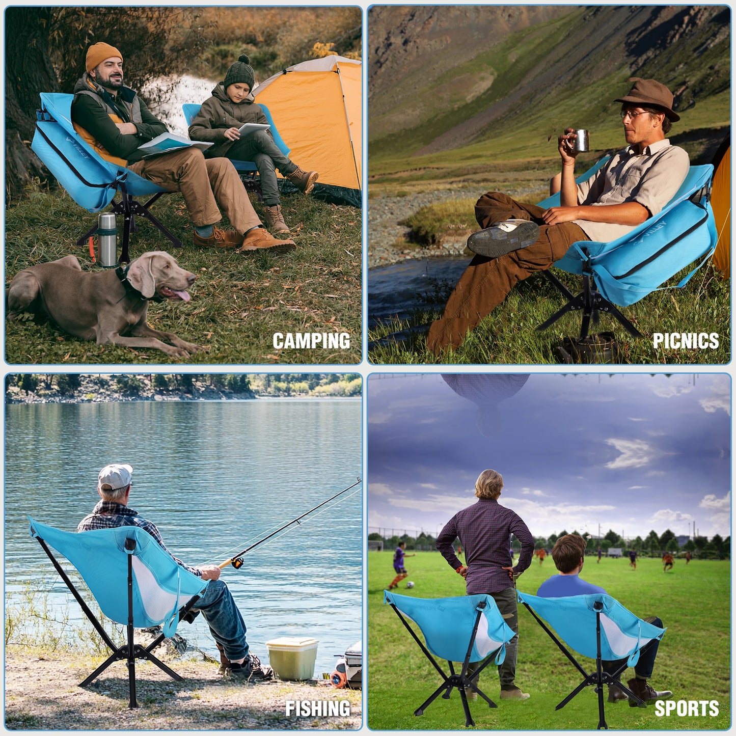 Folding Chair Lightweight , Supports 330 LBS