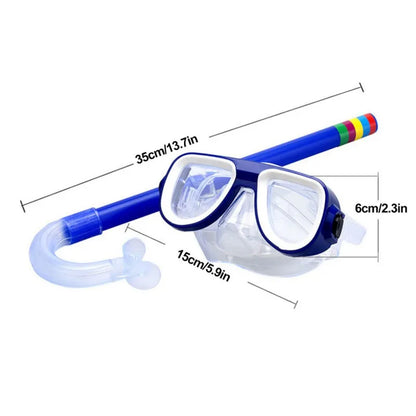 Kids Snorkel Set Scuba Snorkeling Mask Swimming Anti-fog Goggles With Dry Snorkels Tube Diving Underwater Snorkeling Glasses Set