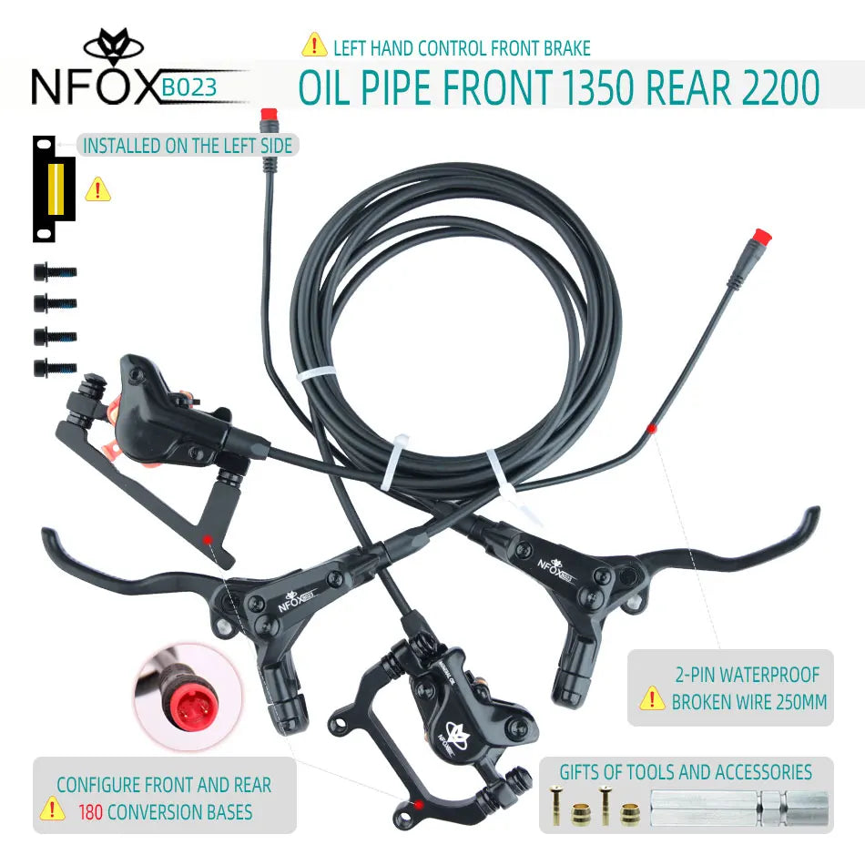 NFOX B023 Electric Bicycle Scooter Oil Disc Hydraulic Brake 160 Accessories 203 E bike 180 Power Off Right 140 GIFT Tool New