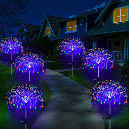 LED Solar Firework Lamp Outdoor Garden Decor Pathway Fairy Lights Waterproof Christmas Yard Balcony Patio Lawn Solar Light