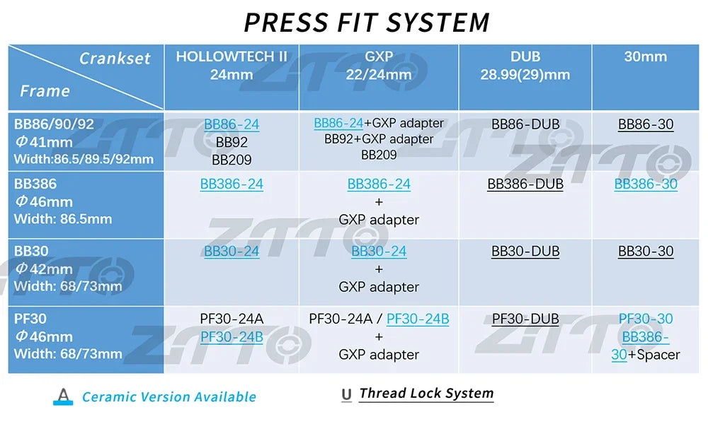 ZTTO BB386 EVO 30 Press Fit Bottom Bracket Axle For MTB Road Bike F5A Rotor 3D BB K Force 30mm Spindle Crankset Chainset