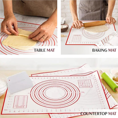 BUYYES 1PCS Silicone Baking Mat Kneading Pad Dough Mat Pizza Cake Dough Maker Kitchen Cooking Grill Non-Stick Gadgets Bakeware