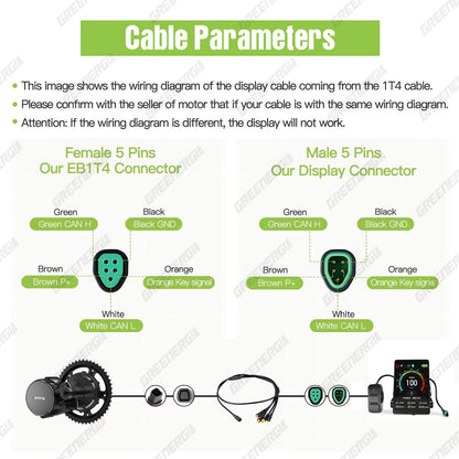 Ebike Display For BAFANG CAN BUS BBS Motor DPC010 DPC080 EKD01 Bluetooth Electric Bike Computer 5PIN Male Bicycle Speedometer