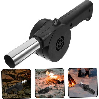 Outdoor BBQ Fan Air Blower, Hand Crank Blower with Bladeless Design, Perfect for Picnic & Camping Stove Accessories