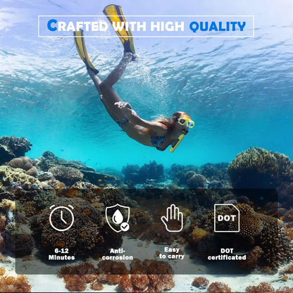 Mini Scuba Tank with Full Face Mask,0.5L Lung Tank Sub Mask Combo -6-10 Mins Underwater Breathing System, Portable Scuba Gear