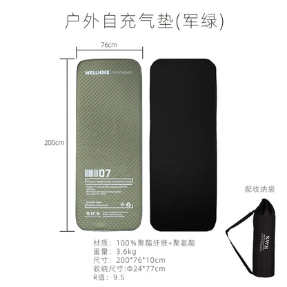 Single Inflatable Camping Mat with Pump Automatic Inflatable Mat Compact Camping Air Mattress for Backpacking Hiking Beach Tent