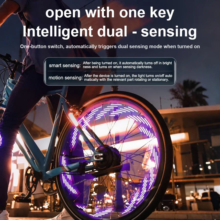 Colorful wheel hub bicycle wheel hub solar light waterproof MTB balanced bicycle light LED RGB tire flashing warning