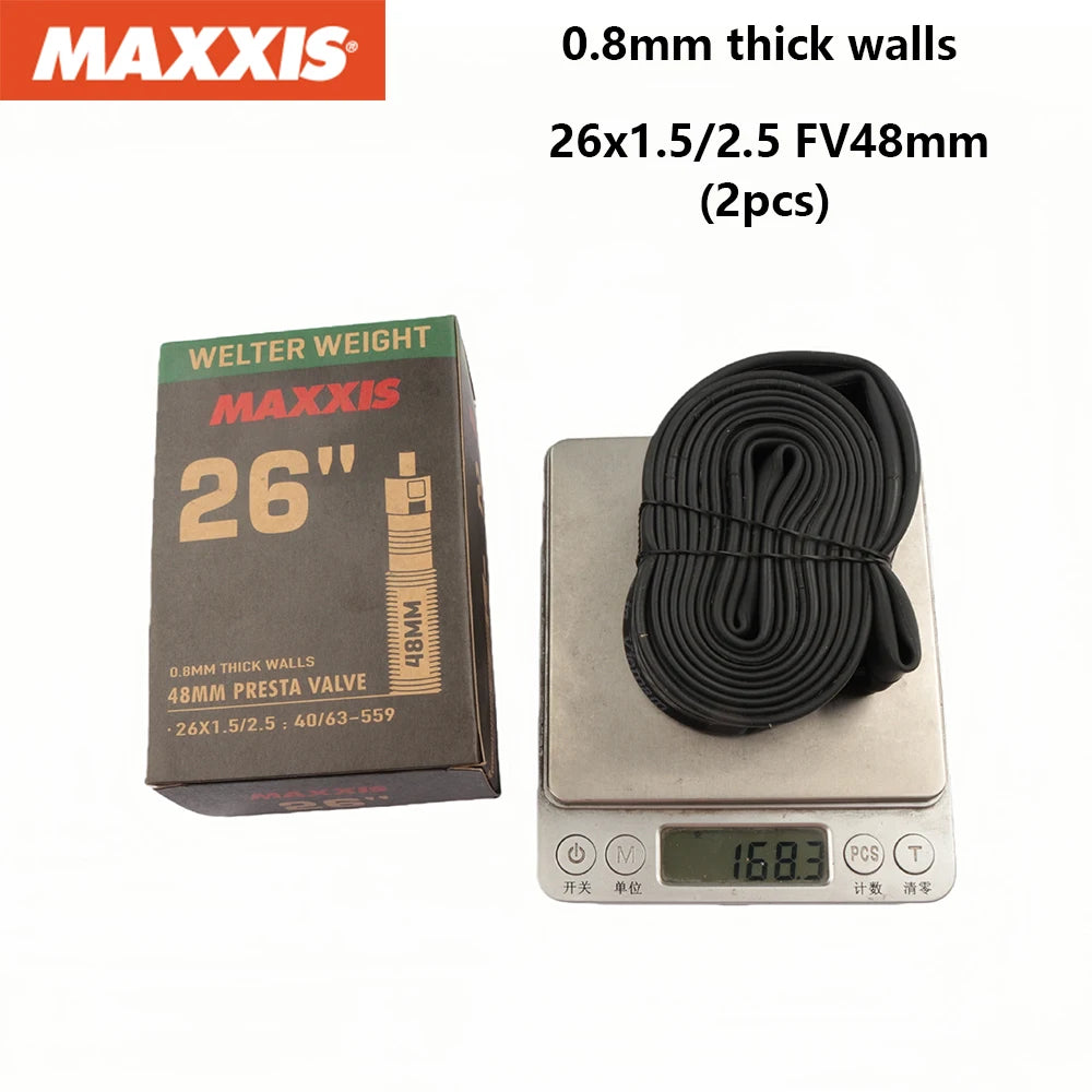 2PCS MAXXIS WELTER WEIGHT Bicycle Inner Tube 26/27.5/29 Inner Tube Of Mountain Bike Road Bike AV(SV) FV(PV) Origina Inner Tube