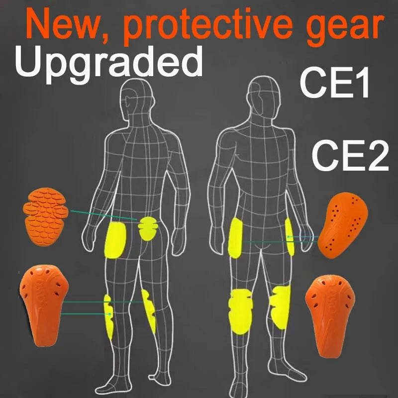Motorcycle Rider Pants Cycling Pants Racing Jeans With 5 Anti-Fall Protective Gear Moto Motocross Trousers CE Level 1/2 Armor