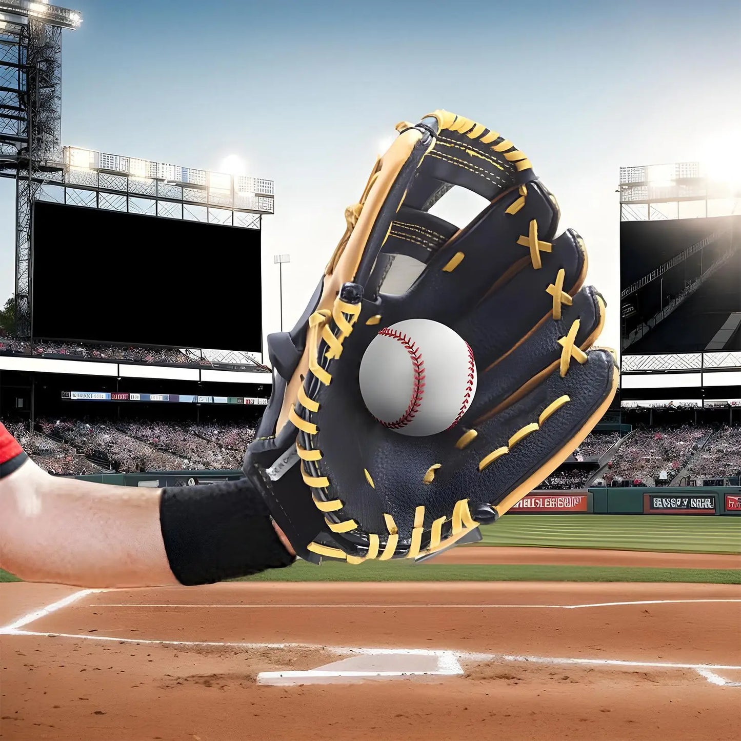 Baseball Glove Soft Training Mitt Leather Softball Glove for Youth Adults Practice Outfield