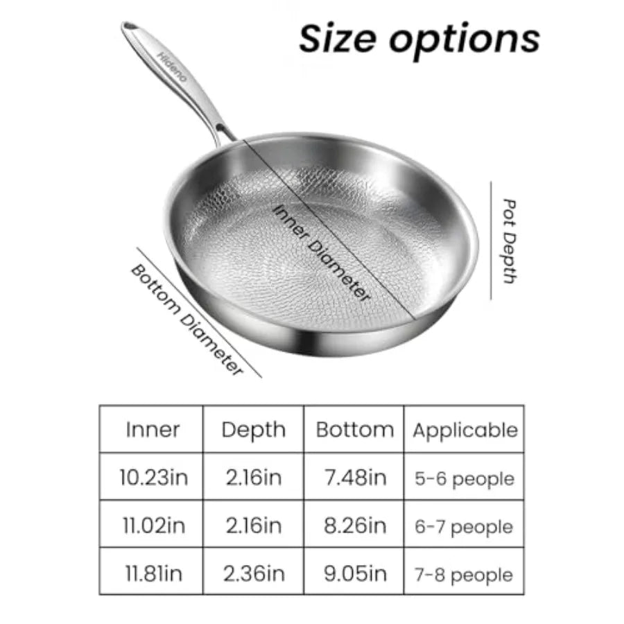 Titanium Frying Pans for Cooking Non Stick with Lid 11.81in Upgraded Non-toxic Pro Cookware Grill Pot for Stove Tops Camping Sk