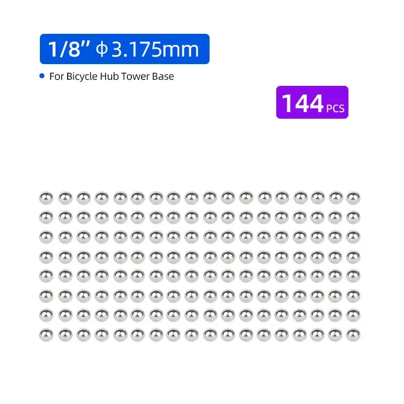 144/20pcs Bicycle Carbon Steel Loose Ball Bearing Dia. 1/4 1/8 3/8 3/16 5/16 5/32-inch 5mm 6mm for MTB Kids Bike Scooter