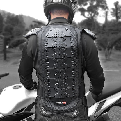WOSAWE Men's Motocross Sports Chest Guard Motorcycle Vest Back Chest Protector Off-Road Dirt Bike Sports Gear Sleeveless Jacket