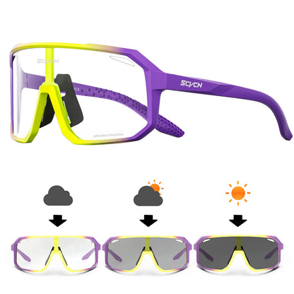 Cycling Glasses Photochromic Sunglasses Men Women Mountain Bike Road Eyewear New Bicycle Riding Outdoor Sports Hiking Goggles